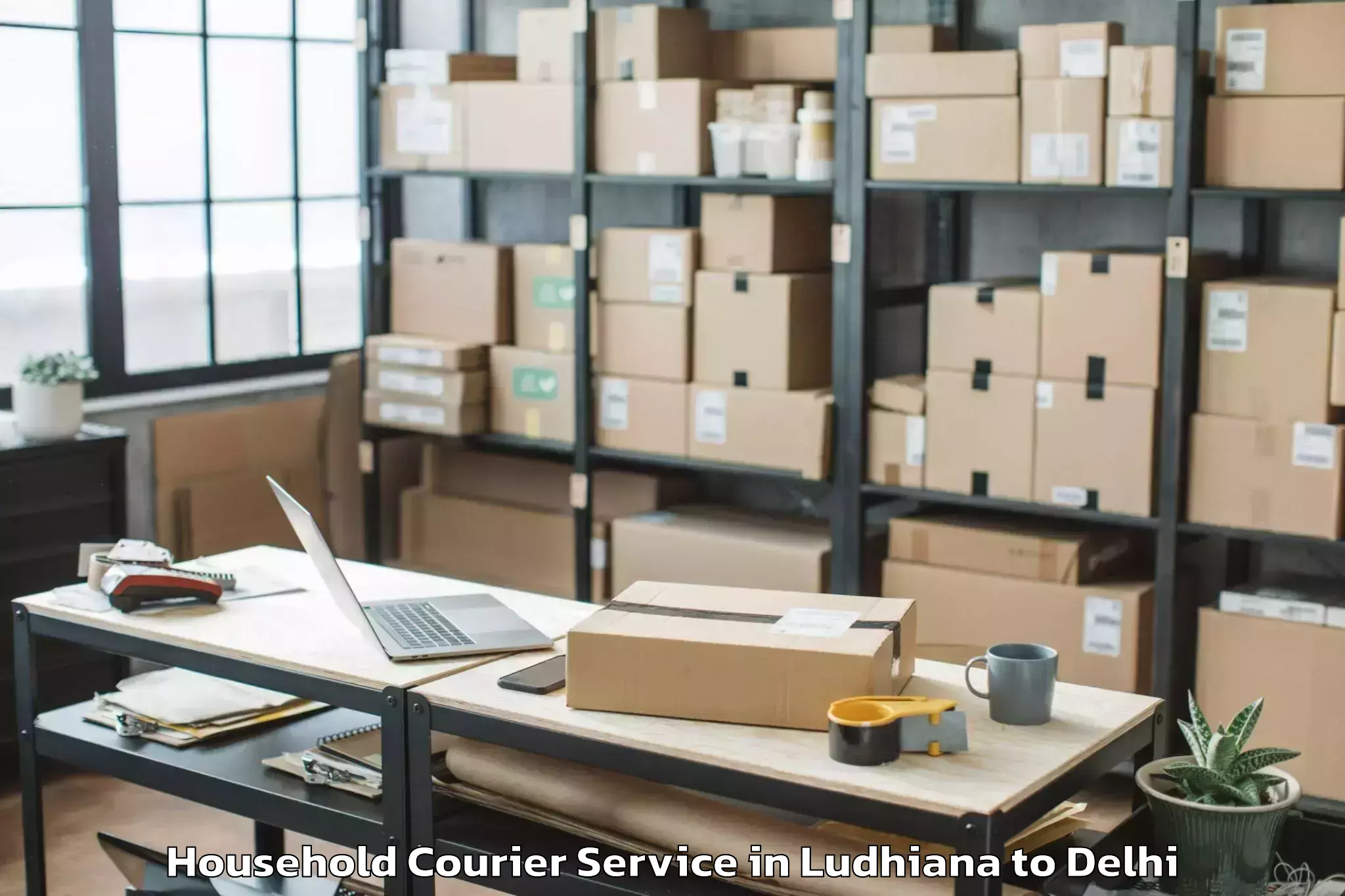 Reliable Ludhiana to Parsvnath Mall Azadpur Household Courier